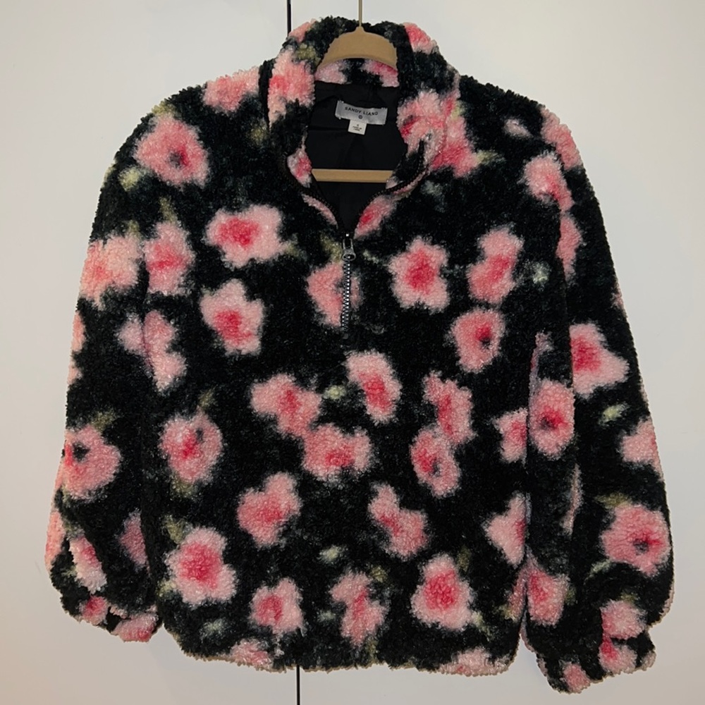 Sandy Liang x Target Floral Print Sherpa Fleece Jacket